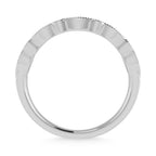 14K White Gold  1/4 Ct.Tw. Diamond and Blue Sapphire  Stackable Band