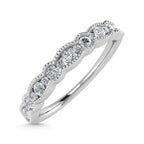 14K White Gold  1/4 Ct.Tw. Diamond and Emerald  Stackable Band