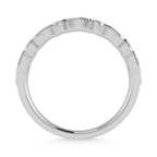 14K White Gold  1/4 Ct.Tw. Diamond and Emerald  Stackable Band