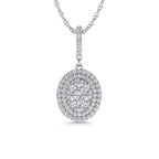 Diamond 3/4 Ct.Tw. Cluster Pendants in 14K White Gold