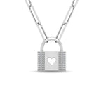 Diamond 1/8 Ct.Tw. Lock Pendant in 10K White Gold