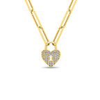 Diamond 1/8 Ct.Tw. Lock Pendant in 10K Yellow Gold