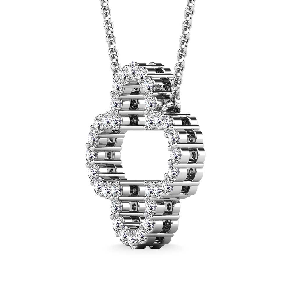 Diamond 1/3 Ct.Tw. Clover Pendant in 10K White Gold
