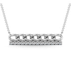 Diamond 1/5 Ct.Tw. Bar Necklace in 10K White Gold