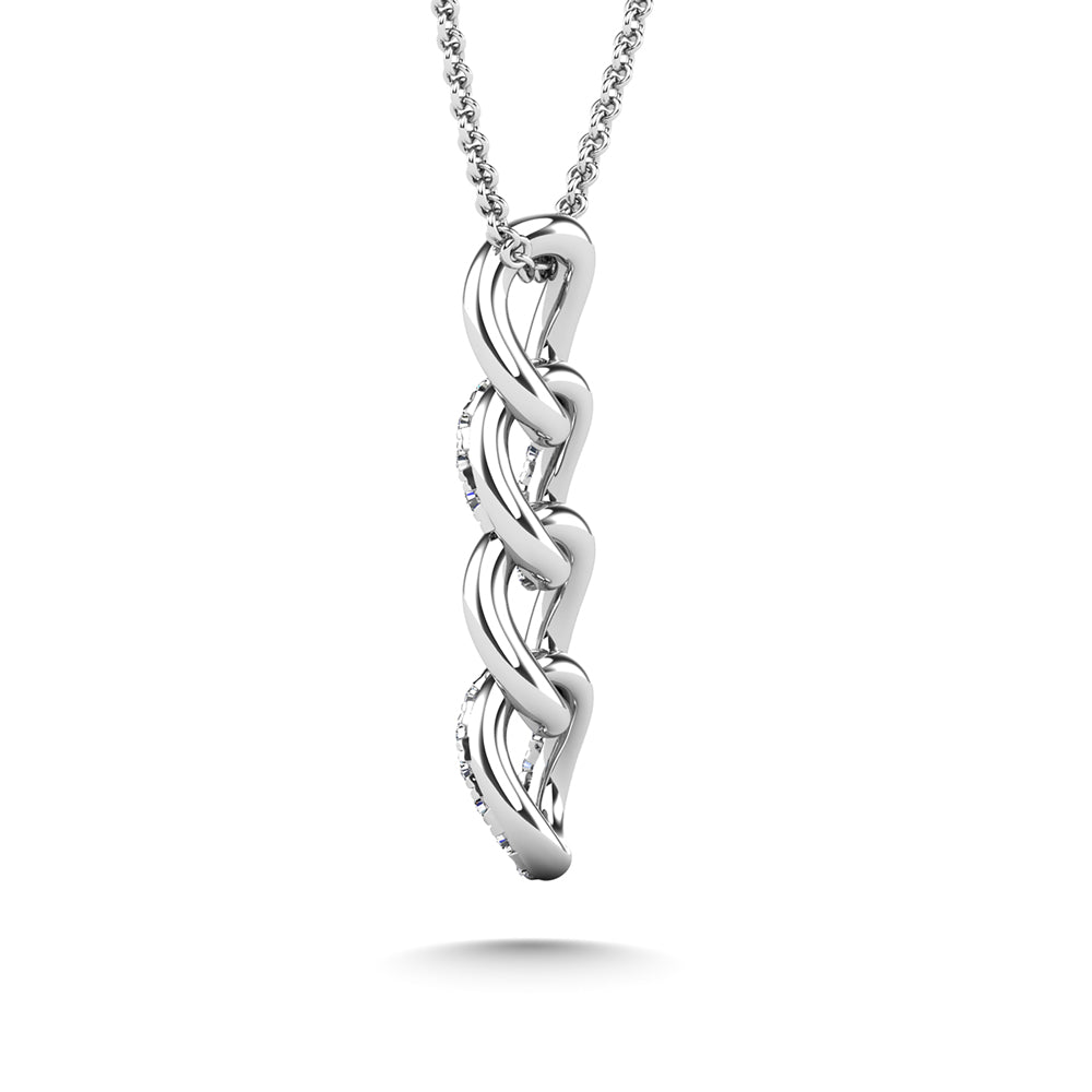 14K White Gold Diamond 1/8 Ct.Tw. Fashion Pendant