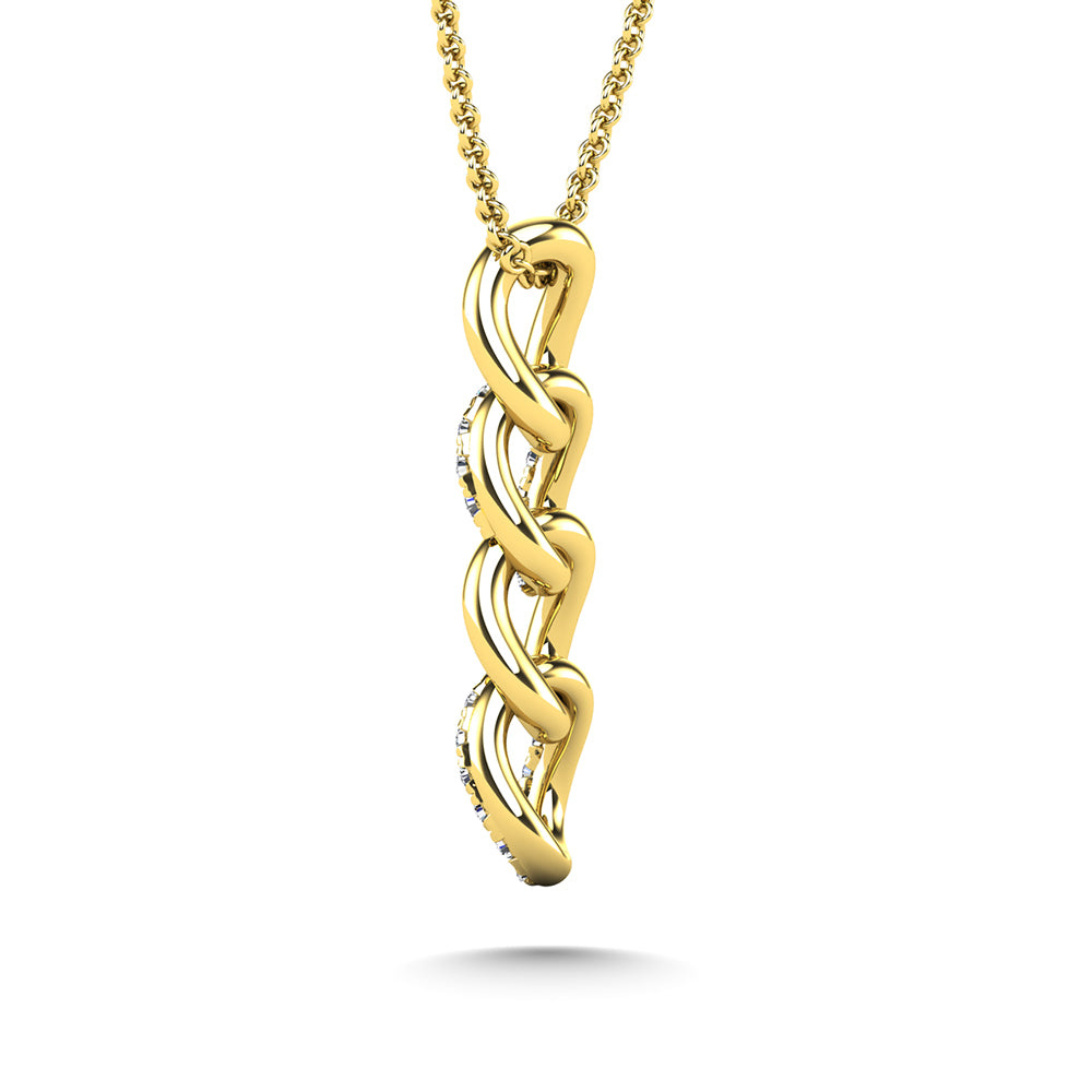 14K Yellow Gold Diamond 1/8 Ct.Tw. Fashion Pendant