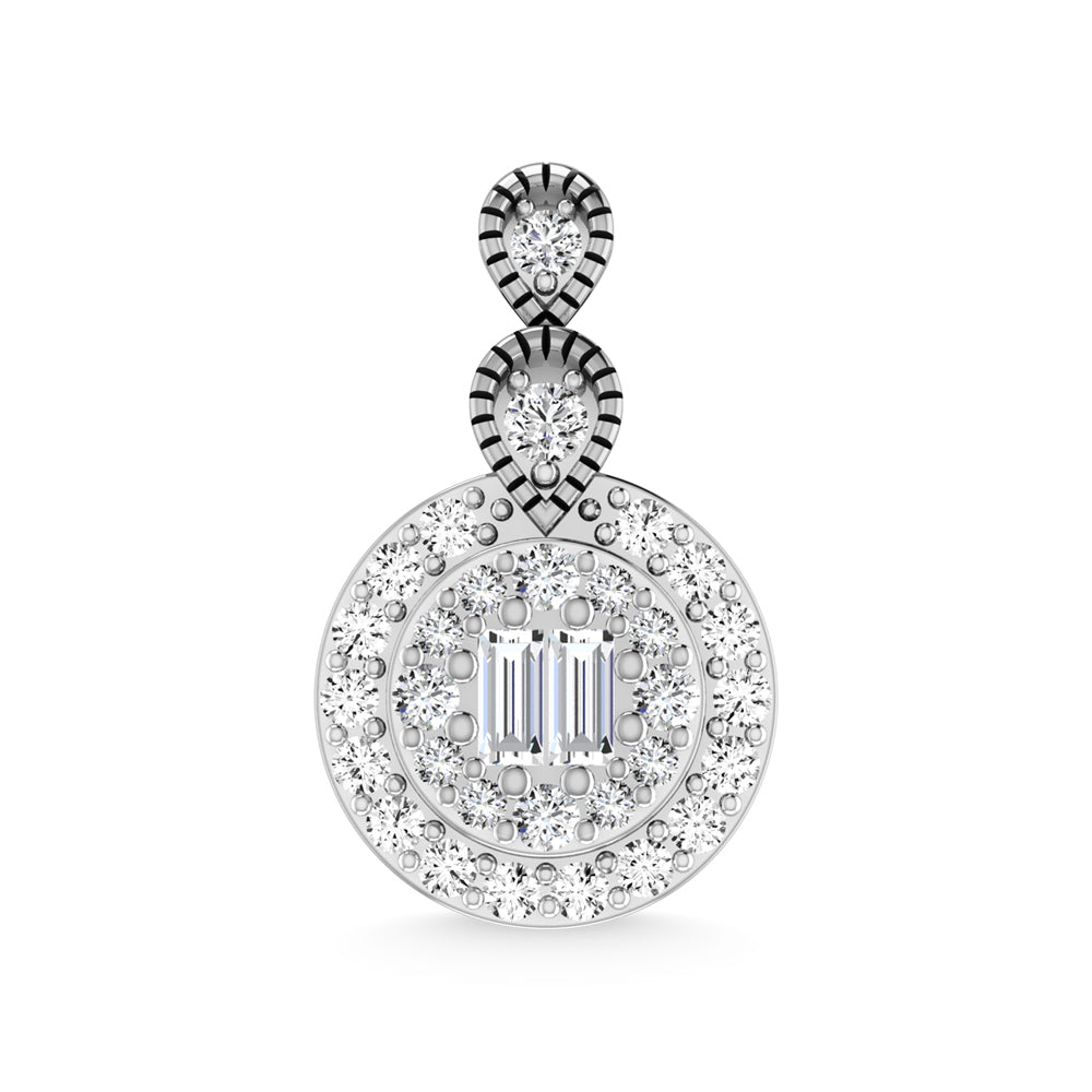 14K White Gold Diamond 1/5 Ct.Tw. Fashion Pendant