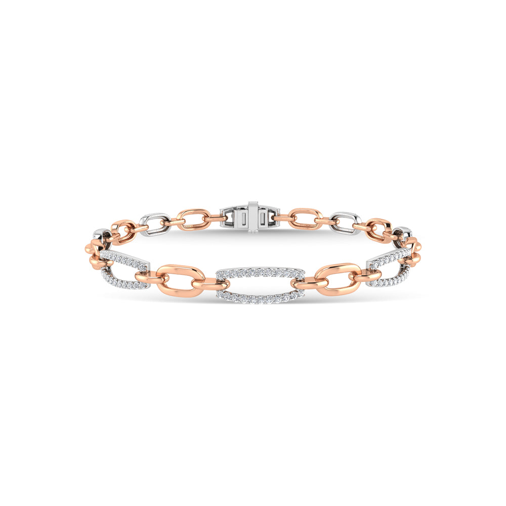 10K Two Tone Diamond 5/8 Ct.Tw. Fashion Bracelet