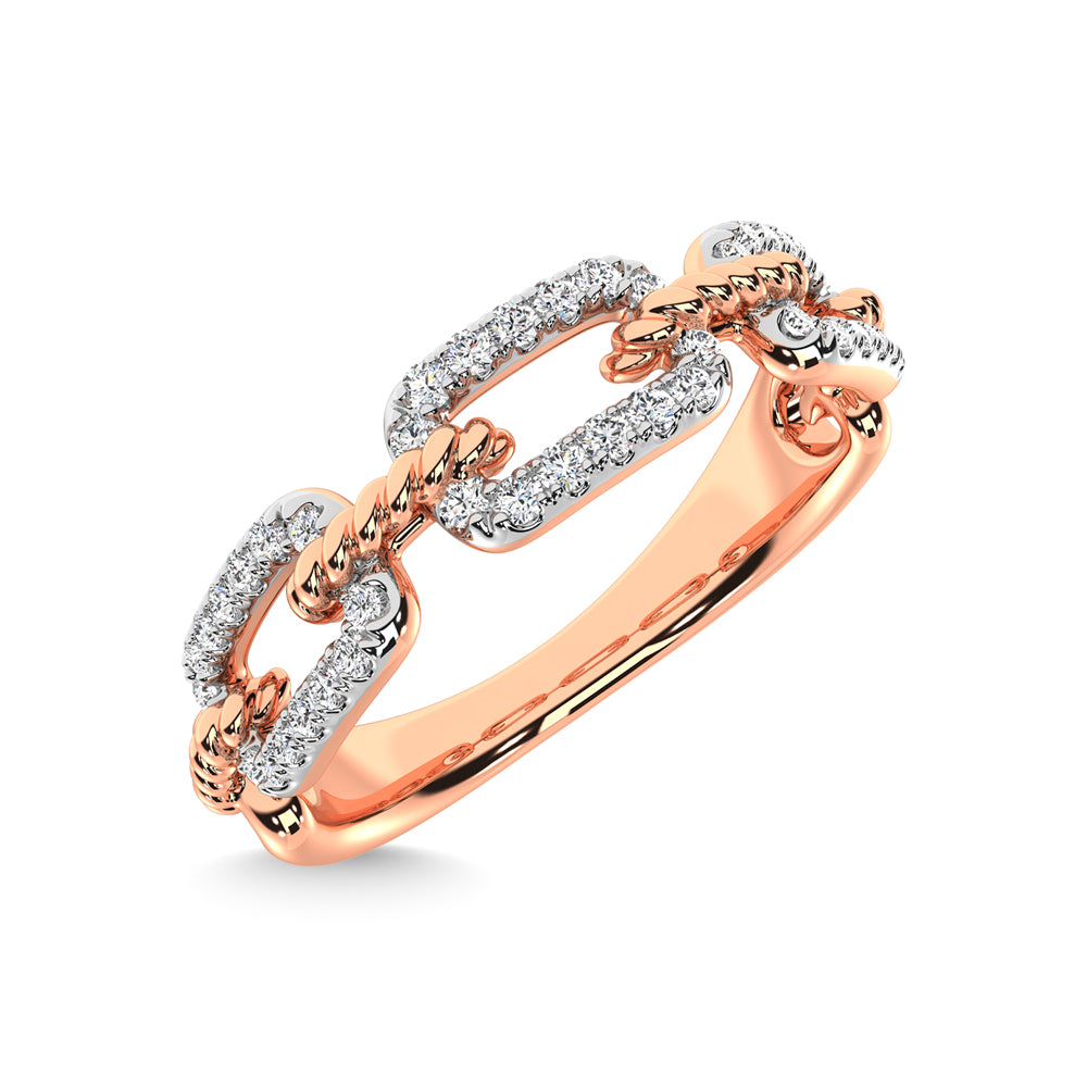 14K Rose Gold Diamond 1/5 Ct.Tw. Fashion Ring