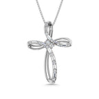 14K White Gold Diamond 1/5 Ct.Tw. Cross Pendant