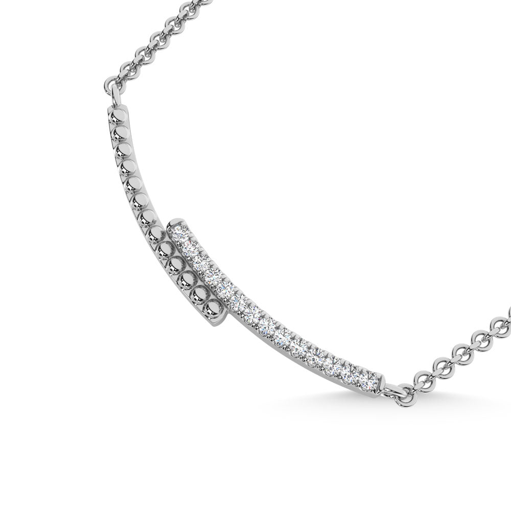 10K White Gold  1/10 Ct.Tw. Diamond Fashion Necklace