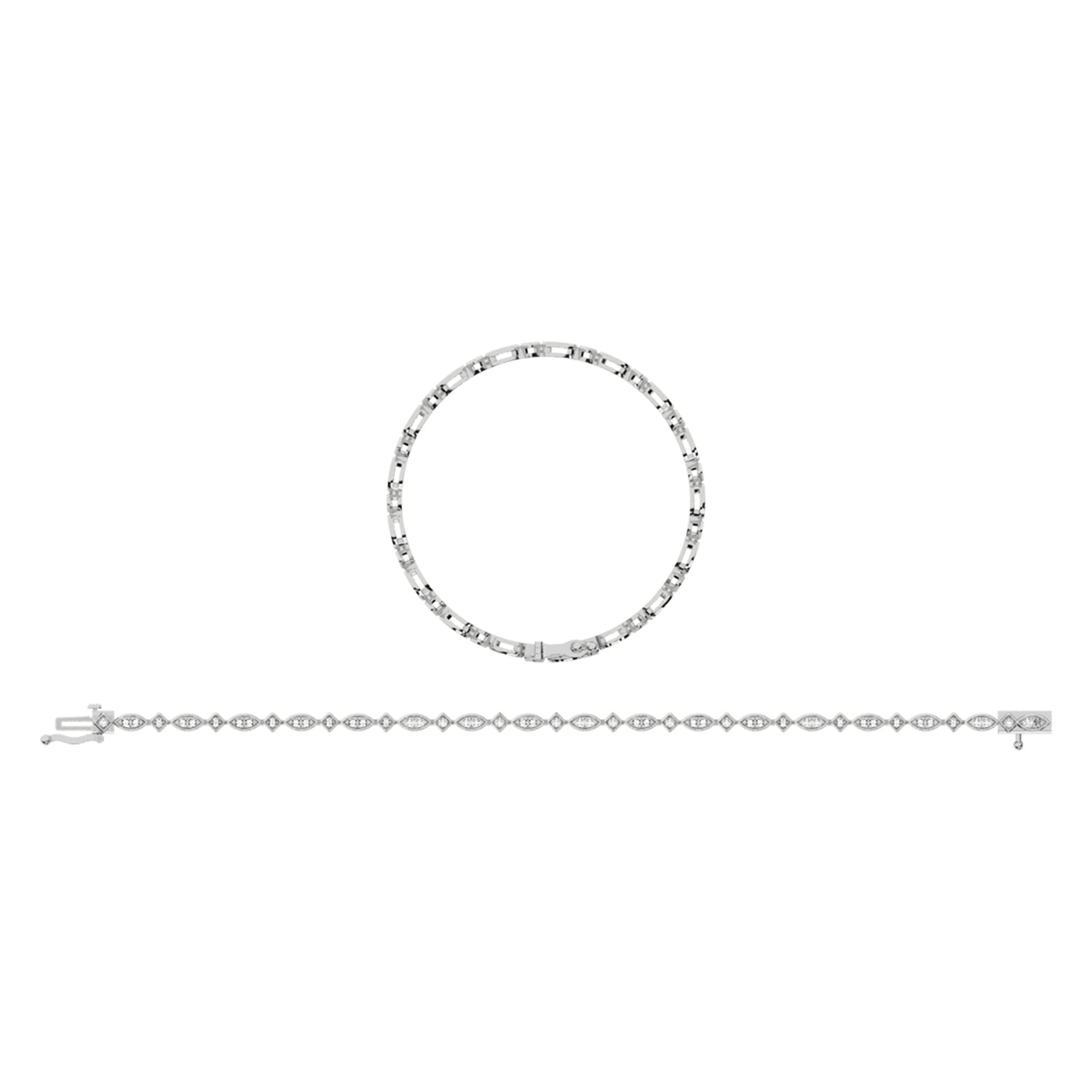 10K White Gold Diamond 1 Ct.Tw. Fashion Bracelet