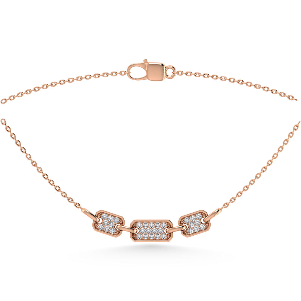 10K Rose Gold Diamond 1/6 Ct.Tw. Fashion Necklace (18 inches)