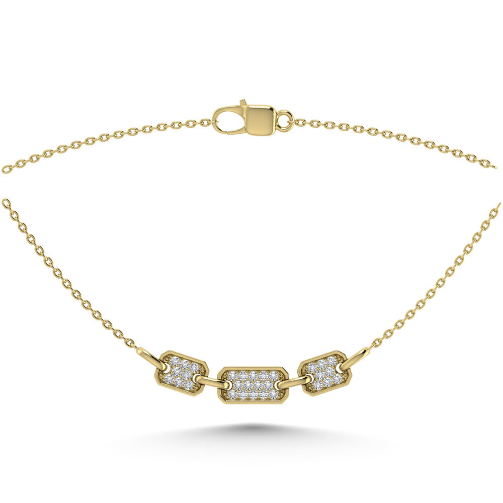 10K Yellow Gold Diamond 1/6 Ct.Tw. Fashion Necklace (18 inches)
