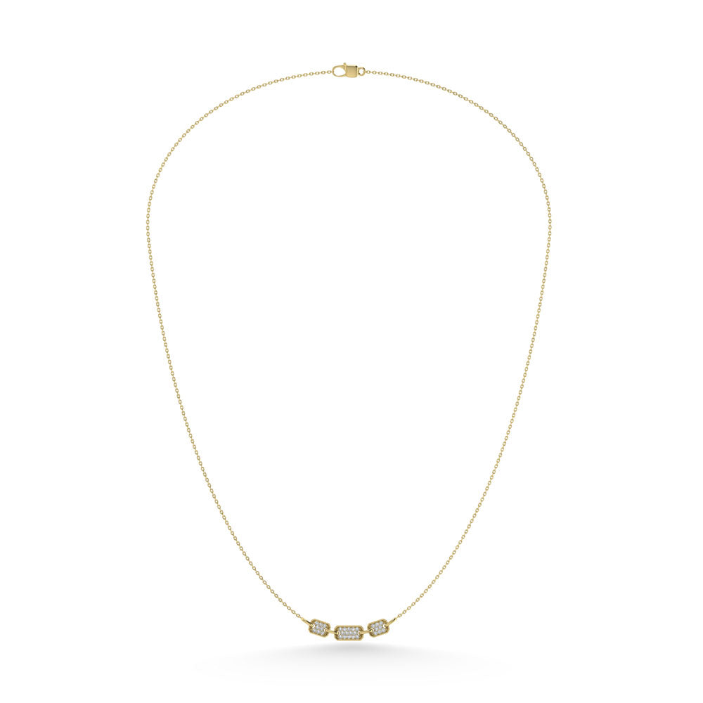 10K Yellow Gold Diamond 1/6 Ct.Tw. Fashion Necklace (18 inches)