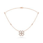 14K Rose Gold Diamond 1/3 Ct.Tw. Flower Necklace (18 inches)