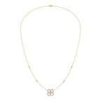 14K Yellow Gold Diamond 1/3 Ct.Tw. Flower Necklace (18 inches)