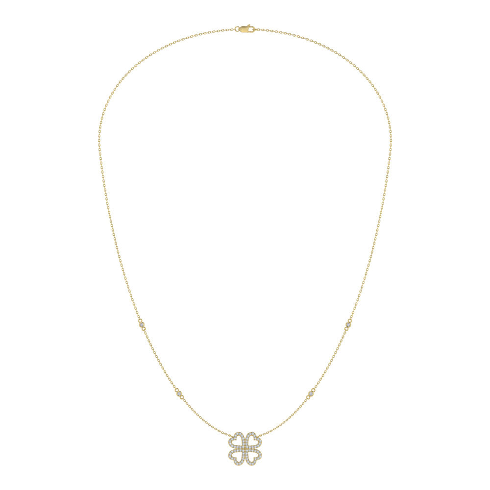 14K Yellow Gold Diamond 1/3 Ct.Tw. Flower Necklace (18 inches)
