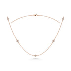 14K Rose Gold Diamond 1/6 Ct.Tw. Fashion Necklace (18 inches)