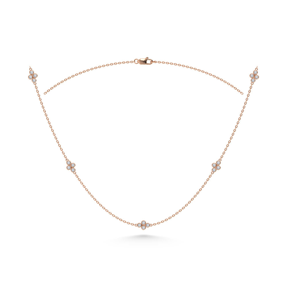 14K Rose Gold Diamond 1/6 Ct.Tw. Fashion Necklace (18 inches)