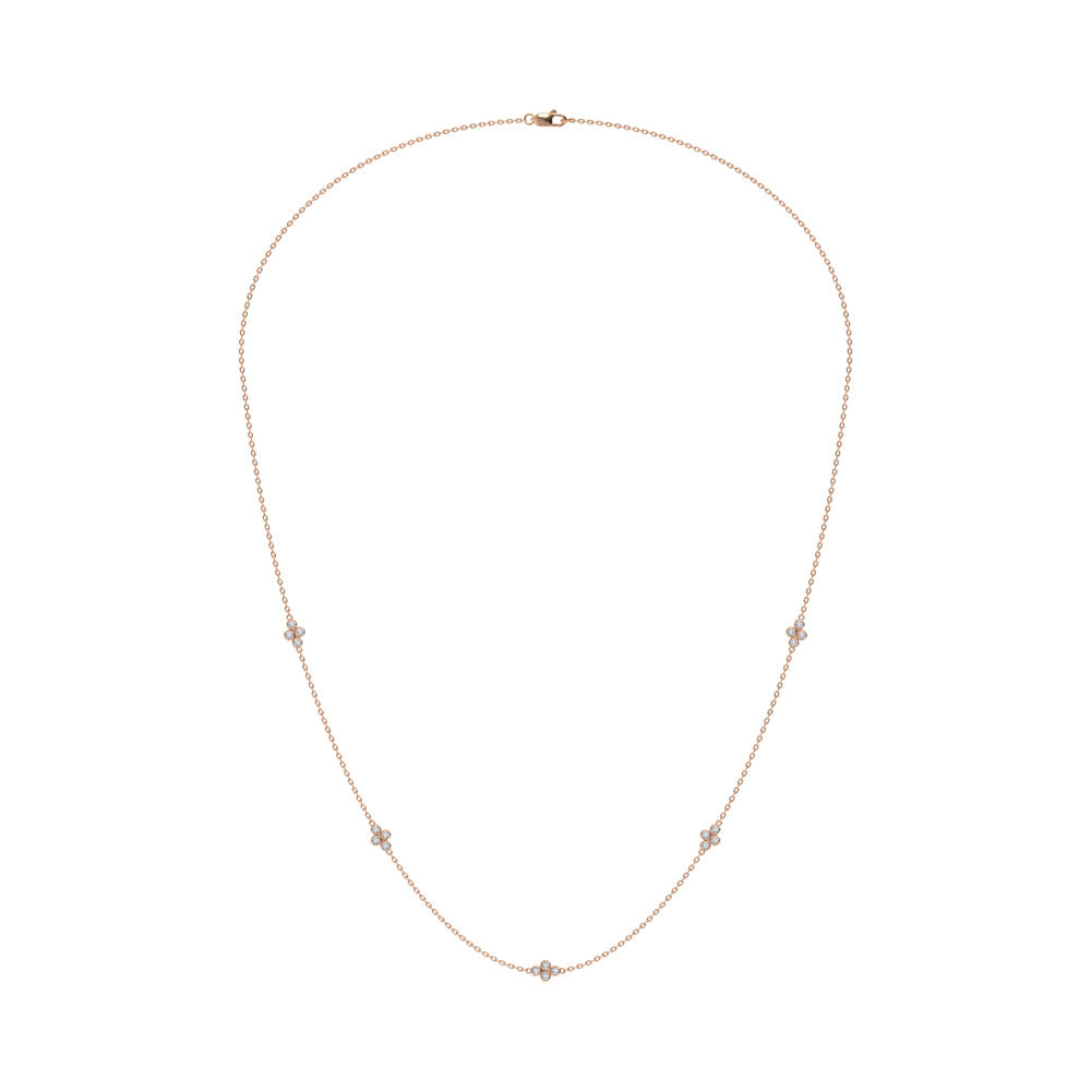 14K Rose Gold Diamond 1/6 Ct.Tw. Fashion Necklace (18 inches)