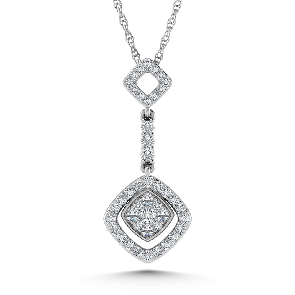 14K White Gold Diamond 1/4.Ct. Tw. Fashion Pendant