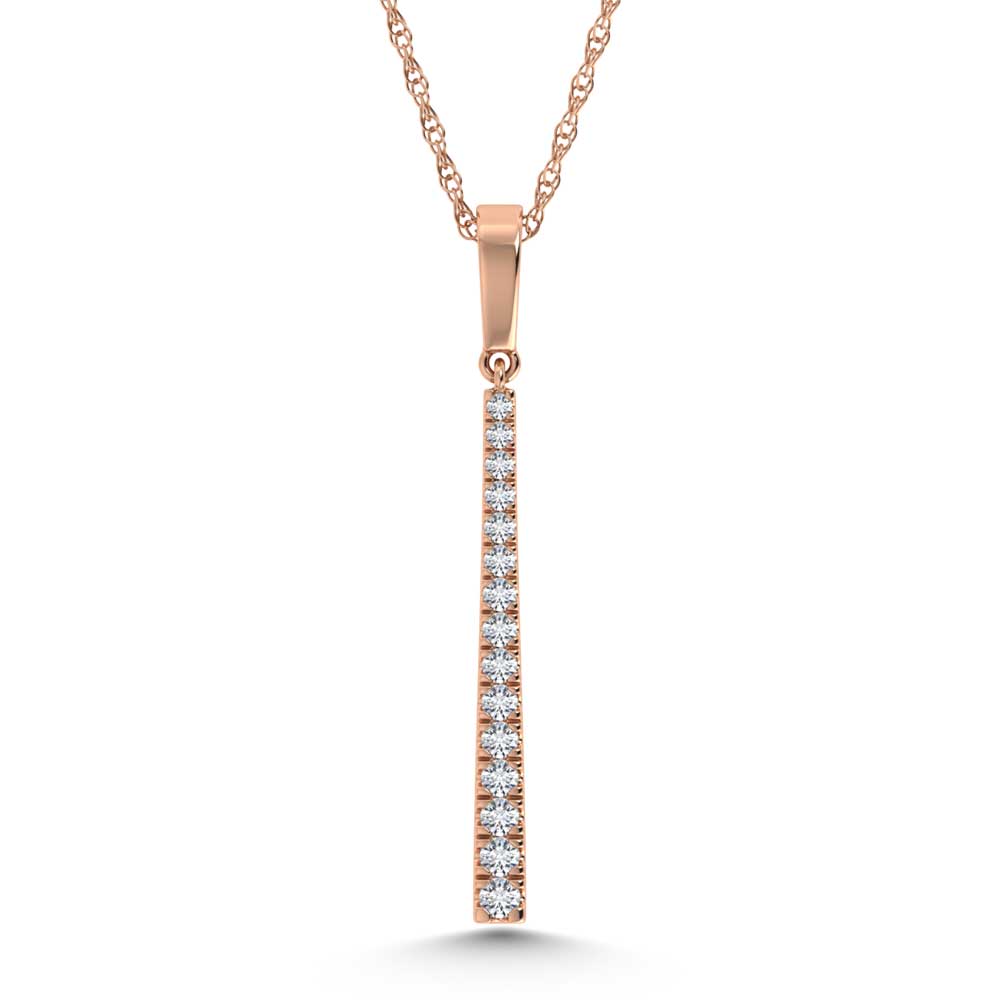 14K Rose Gold  1/5 Ct.Tw. Diamond Slide Pendant