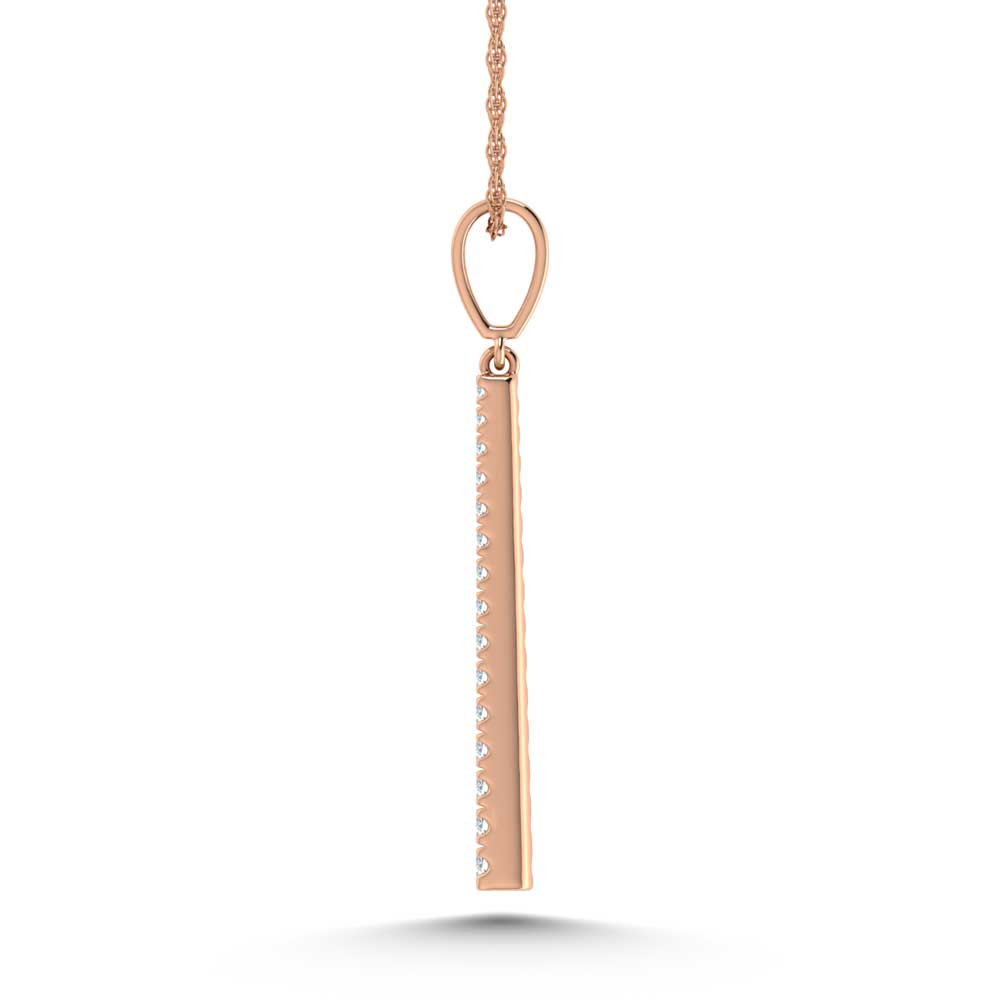 14K Rose Gold  1/5 Ct.Tw. Diamond Slide Pendant