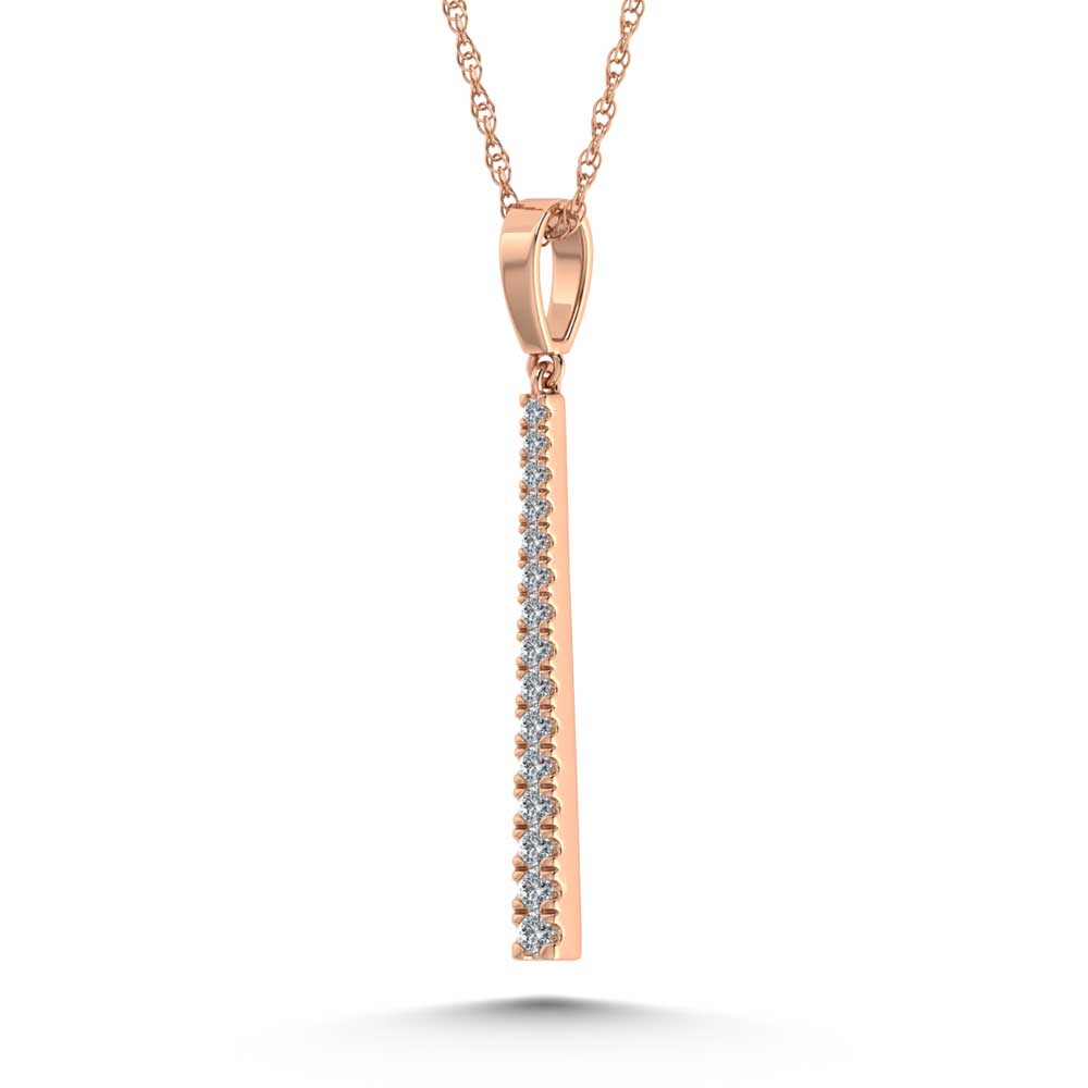 14K Rose Gold  1/5 Ct.Tw. Diamond Slide Pendant