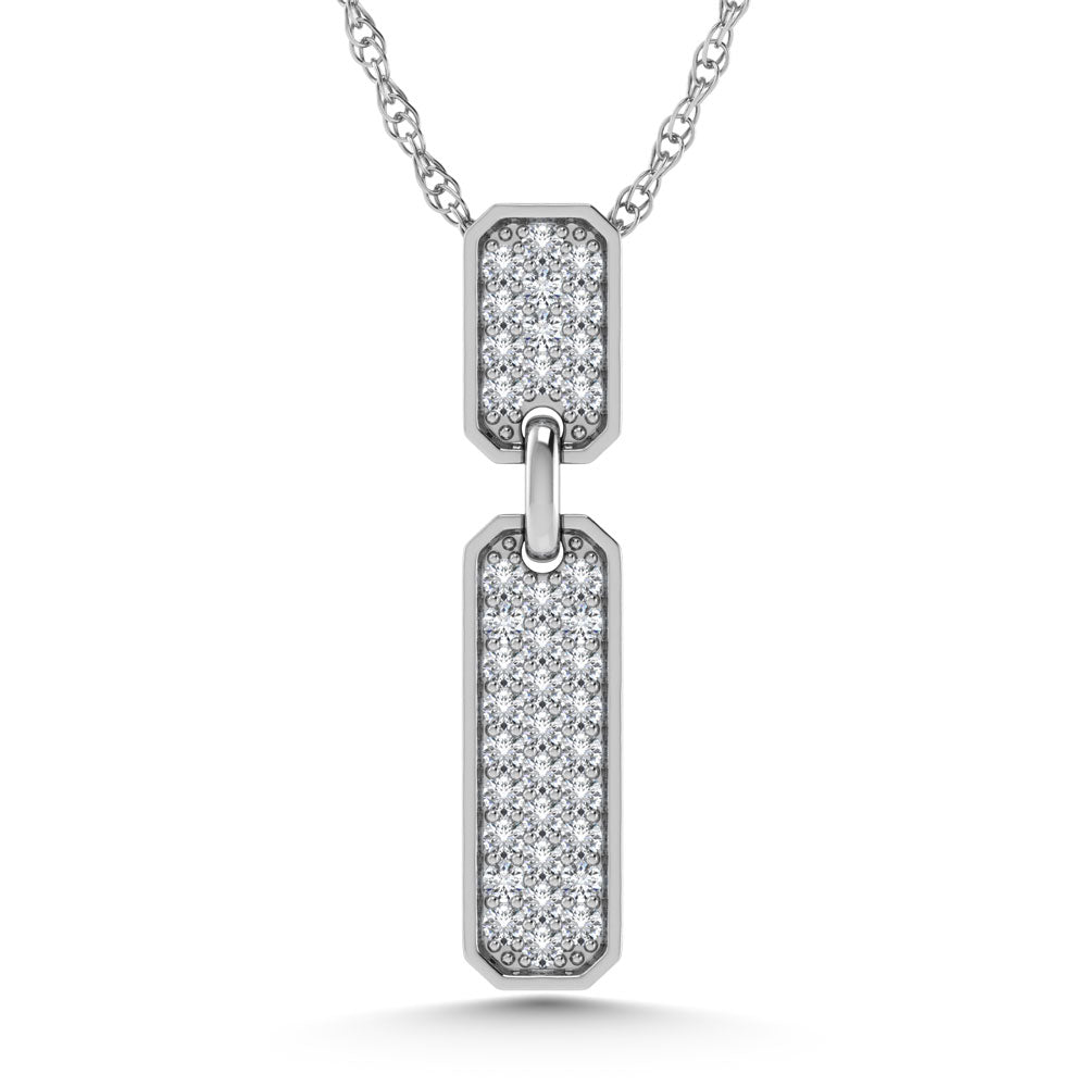 14K White Gold  1/5 Ct.Tw. Diamond Fashion Pendant