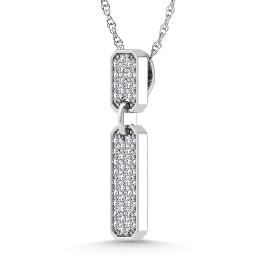 14K White Gold  1/5 Ct.Tw. Diamond Fashion Pendant