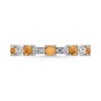 14K White Gold Diamond 1/2 Ct. Tw. Alternate Diamond and Citrine Stackable Band