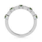 14K White Gold Diamond 3/8 Ct. Tw. Alternate Diamond and Peridot Stackable Band