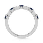 14K White Gold Diamond 5/8 Ct. Tw. Alternate Diamond and Alexandarite Stackable Band