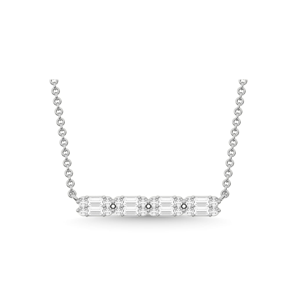 14K White Gold Diamond 1/4 Ct.Tw. Fashion Necklace
