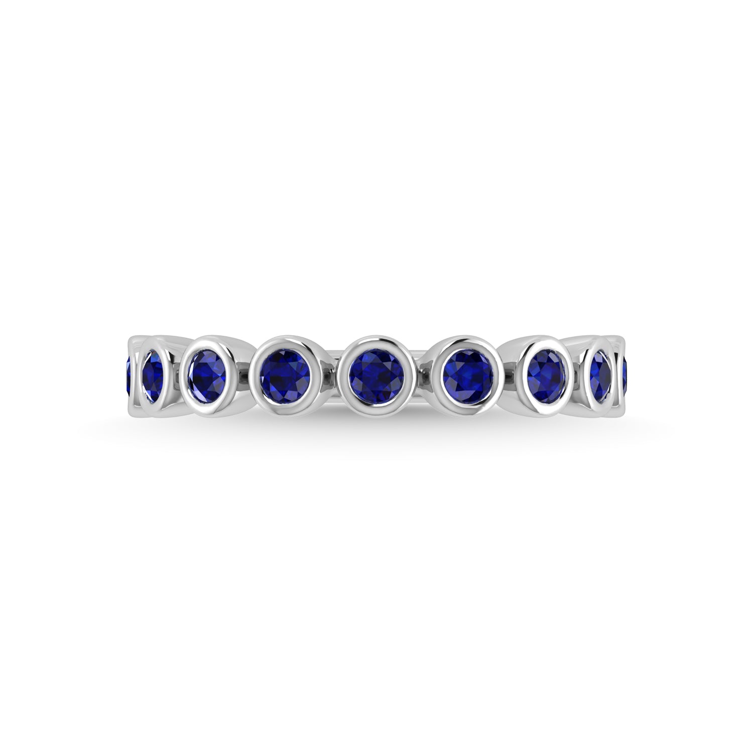 14K White Gold Blue Sapphire 5/8 Ct.Tw. Stackable Band