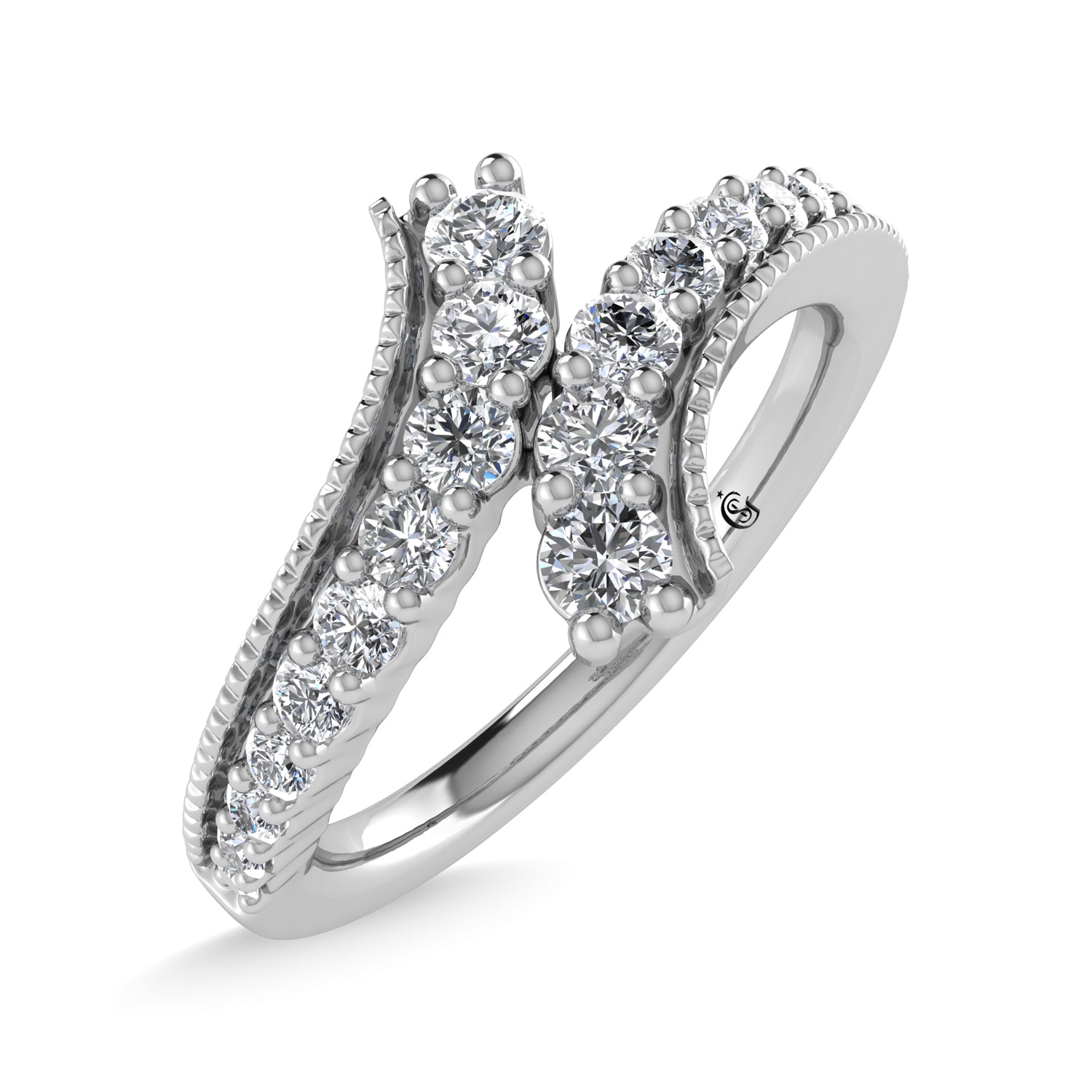 14K White Gold Diamond  3/8 Ct.Tw. Fashion Ring
