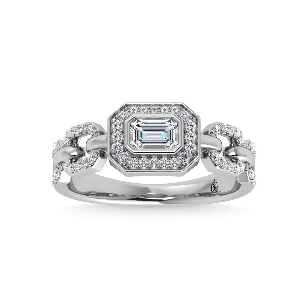 14K White Gold Diamond  1/2 Ct.Tw. Fashion Ring