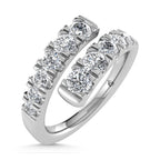 14K White Gold  7/8 Ct.Tw. Cross Over Band