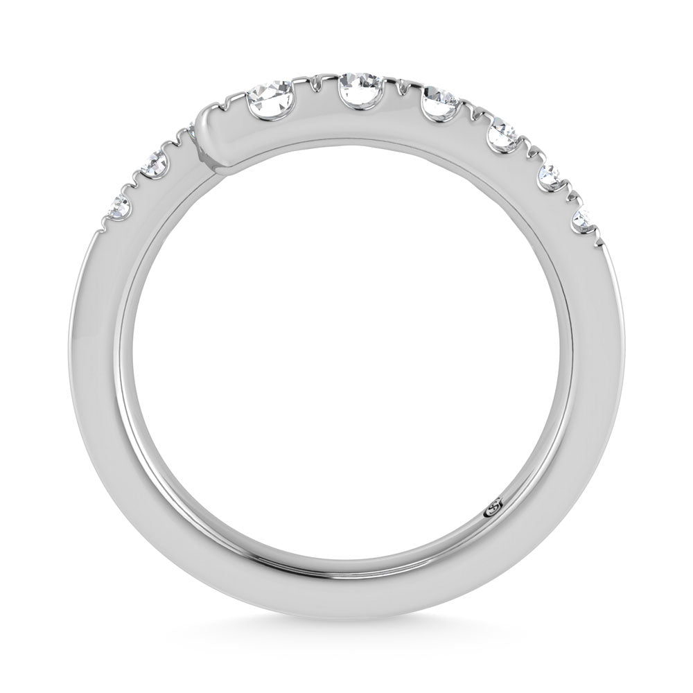 14K White Gold  7/8 Ct.Tw. Cross Over Band