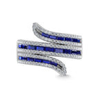 14K White Gold Diamond and Blue Sapphire 2 1/4 Ct.Tw. Fashion Ring