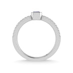14K White Gold Diamond 3/8 Ct.Tw. And Blue Sapphire Fashion Ring
