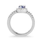 14K White Gold 5/8 Ct.Tw. Diamond and  Blue Sapphire Fashion Ring