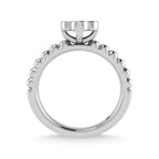 14K White Gold 1/3 Ct.Tw. Diamond and  Blue Sapphire Fashion Ring