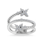 14K White Gold Diamond 1/4 Ct.Tw Bypass Ring