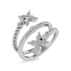 14K White Gold Diamond 1/4 Ct.Tw Bypass Ring