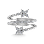 14K White Gold Diamond 1/4 Ct.Tw Bypass Ring