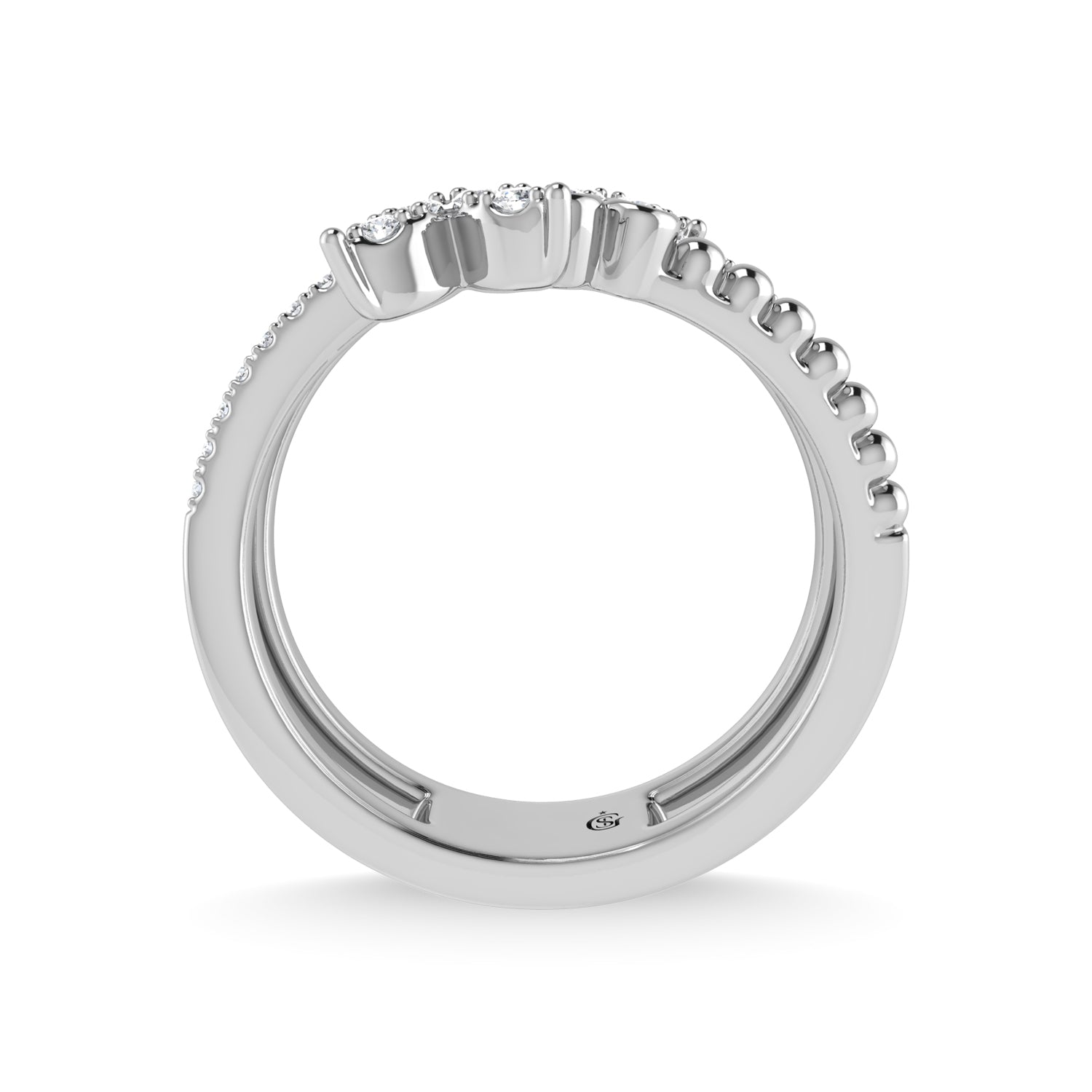 14K White Gold Diamond 1/4 Ct.Tw Bypass Ring