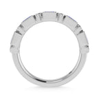 14K White Gold  3/8 Ct.Tw. Alternate Diamond and Blue Sapphire Stackable Band