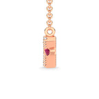 14K Rose Gold Diamond 1/5 Ct.Tw. And Ruby Necklace